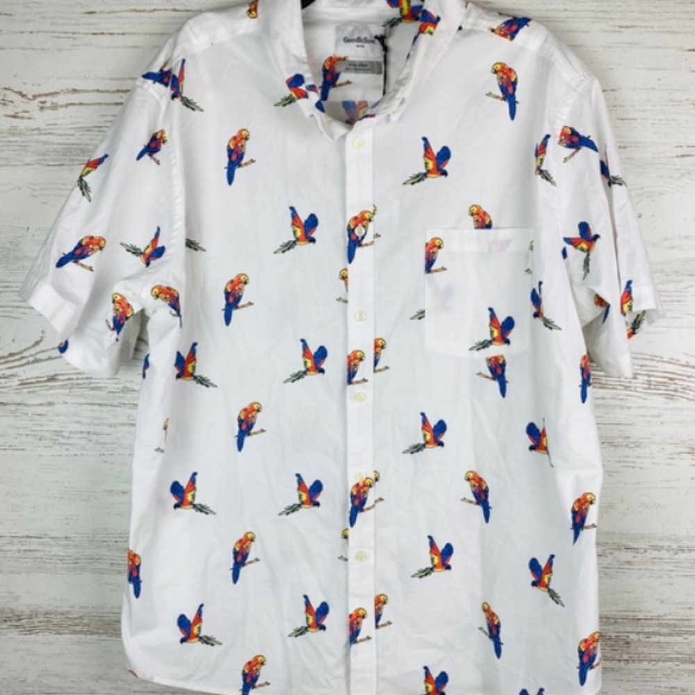 Hawaiian Parrot Goodfellow Men’s shirt slim fit Large